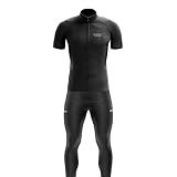Conjunto De Ciclismo Masculina Camisa Respirável Calça Acolchoada Com Gel MTB Preto 3G 