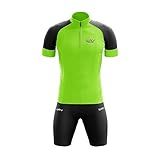 Conjunto De Ciclismo Masculino Camisa Bermuda Acolchoada Bike Roupa Ciclismo Verde Limão G 