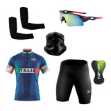 Conjunto De Ciclismo Óculos Espelhado Manguitos Bandana