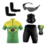 Conjunto De Ciclismo Óculos Proteção Manguitos Bandana