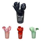 Conjunto De Cozinha De Silicone Concha Pegador Espatula
