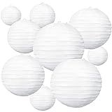 Conjunto De Decoração De Festa Branca Com Lanternas De Papel Redondas Decorativas De Papel Chinês Para Decoração De Festa De Aniversário De Casamento E Chá De Bebê 10 Unidades 