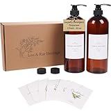 Conjunto De Dispensador De Detergente Para Roupas Com 8 Etiquetas à Prova D água Pacote Com 2 Unidades De Dispensador De Amaciante De Tecidos De Plástico PET De 947 Ml Recipiente Para Detergente