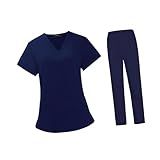 Conjunto De Esfoliantes Femininos Uniforme De Trabalho Top E Calças Kit De Esfoliação Roupas De Trabalho Para Mulheres Tamanho M