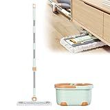 Conjunto De Esfregão Retangular Dobrável Conjunto De Limpeza Sem Lavagem à Mão Escova De Limpeza De 360 Cabeça De Esfregão Rotativa Tubo De Drenagem Inferior Haste Telescópica Cesta De