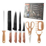 Conjunto De Facas 8 Pcs Profissional Churrasco Cozinha Inox