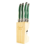 Conjunto De Facas Laguiole Para Carne Com Suporte Mck Verde