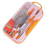 Conjunto De Ferramentas De Matemática ULTECHVO Kit De Geometria Matemática Régua Bússola Lápis Transferidor De Caneta Apontador Para Professores Estudantes Pintores Cor Aleatória 
