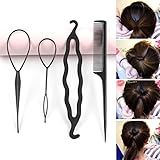 Conjunto De Ferramentas De Trança De Cabelo Acessórios Para Penteados Coque Mágico Coque De Cabelo Rosquinhas Grampos De Cabelo E Kit De Faixas Elásticas Para Mulheres E Crianças