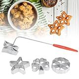 Conjunto De Ferro Roseta Com Alça Conjunto De 4 Formas De Waffle Impressão De Bolo Molde De Pastelaria Biscoito Sobremesa Acessórios De Panificação Presente Para Biscoitos Bunuelos