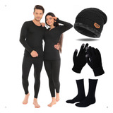 Conjunto De Frio Blusa Calça Térmica Luvas Touch Meia Touca