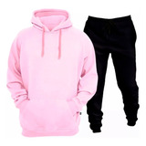 Conjunto De Frio Moletom Liso Casaco Blusa Calça Agasalho
