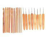 Conjunto De Ganchos De Crochê Ganchos De Crochê De Madeira Agulhas De Crochê Kit De Crochê Faça Você Mesmo Bambu Carbonizado Ergonômico 20 Tipos Diferentes Estojo De