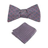 Conjunto De Gravata Borboleta Grande Aberta Para Homens E Lenço Conjunto De Lenço De Bolso Com Gravata Borboleta De Tecido Jacquard Para Smoking E Casamento SB5 Estampa Caxemira Roxa Tamanho Nico