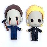 Conjunto De ímãs De Espuma 3D Halloween 2 Michael Myers Com Martelo E Ben Tramer Conjunto De ímãs De Filme De Terror Ímã Para Geladeiras E Armários Escolares