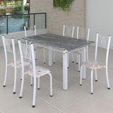 Conjunto De Jantar Mesa 140x75cm Tampo De Granito Topázio