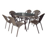Conjunto De Jardim Mor Kalahari 1 Mesa Com 6 Cadeiras 9143