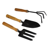 Conjunto De Jardinagem Crianças 3 Peças Pá Ancinho E Garfo