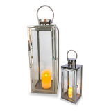 Conjunto De Lanternas Marroquinas Inox Vidro C velas