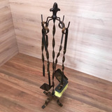Conjunto De Limpeza De Lareira Completo Em Ferro Resistente