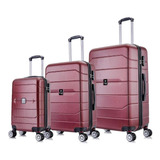 Conjunto De Malas De Viagem Pmg Tóquio Swiss Move Vinho