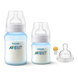 Conjunto De Mamadeira E Tetina Azul Anticólica Avent Philips