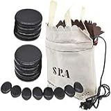 Conjunto De Massagem Com Pedras Quentes 16 Peças De Pedras Quentes Com Kit De Bolsa Aquecedora Para Spa Profissional Ou Doméstico Relaxante 