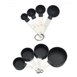 Conjunto De Medidores 8 Peças Gourmet Inox E Nylon Preto