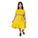 Conjunto de menina sophia saia mullet blusa ciganinha