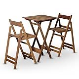 Conjunto De Mesa Bistrô E 02 Cadeiras Davos Em Madeira Nobre Marcenaria Real