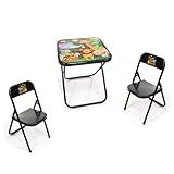 Conjunto De Mesa Com 2 Cadeiras Infantil De Criança Mesinha Preto 