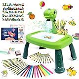 Conjunto De Mesa De Projetor De Desenho De Dinossauro Para Crianças Meninos Inclui Materiais De Arte De Dinossauro Kit De Mesa De Esboço De Rabiscos Para Crianças Pequenas E Projeção De Pintura