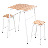 Conjunto De Mesa E 2 Bancos Branco P Área Externa Jardim