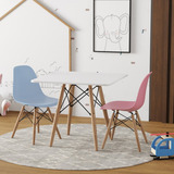 Conjunto De Mesa Eames Infantil 68cm 1 Cadeira Azul E Rosa