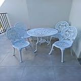Conjunto De Mesa Para Jardim Itália Com Mesa De 3 Pés 4 Cadeiras Em Alumínio Fundido Unifer Móveis