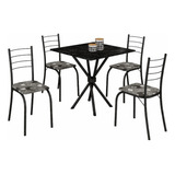 Conjunto De Mesa Teixeira Rio Ipanema Mdp 4 Cadeiras Preto