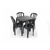 Conjunto De Mesas E 4 Cadeiras De Plastico Goyana