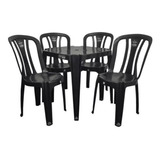 Conjunto De Mesas E Cadeiras De Plástico 182kg Preto Arcos