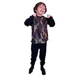 Conjunto De Moletom Flanelado Infantil Grosso Mesclado Preto Manabana Camuflado Preto Camuflado 10 