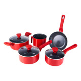 Conjunto De Panelas 5 Peças Pratic Cook Red Mimo Style