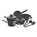 Conjunto De Panelas 8 Pçs Teflon Tampas De Vidro Promoção