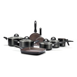 Conjunto De Panelas 8 Peças Ceramic Life Smart Plus Preta Cor Preto Brinox