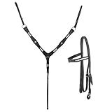 Conjunto De Peitoral E Cabeçada Quarto De Milha SV5325 Preto