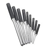 Conjunto De Perfuradores 9 Peças Conjunto De Perfuradores De Rolo Bt2056 Com 9 Tamanhos Diferentes Para Reparar Pinos Fixar Joias Fazer Reparos De Carro