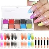 Conjunto De Pó De Glitter De Pigmento Neon Para Design Gradiente De Unhas Pó De Pigmento Fluorescente De 10 Cores Pó De Fricção Sólido Rosa Violeta Com Purpurina Pó De Fósforo Colorido Para Unhas Ombré Suprimentos Para Unhas