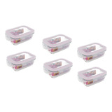 Conjunto De Potes De Vidro Hermético 6 Pçs 370ml Marmita