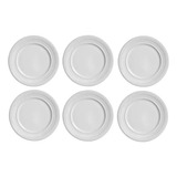 Conjunto De Pratos Sobremesa Poppy Branco 6 Unidades Scalla Cerâmica