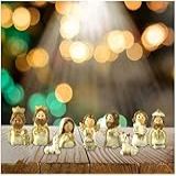 Conjunto De Presépio De Natal Com 10 Peças Internas Mini Presépio Interno Estatuetas De Presépio De Resina Conjuntos De Presépio Branco Para Decoração Interna De Natal Estátua Da Sagrada Família