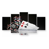 Conjunto De Quadros Poker Cassino Jogos Mesa Baralho Fichas