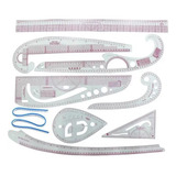 Conjunto De Réguas De Corte Para Desenho E Costura 9 Peças